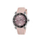Gucci Dive 36 mm stainless steel case, black ceramic bezel, pink dial, pink rubber bracelet, self-winding movement YA136408