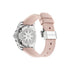 Gucci Dive 36 mm stainless steel case, black ceramic bezel, pink dial, pink rubber bracelet, self-winding movement YA136408