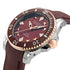 Gucci Dive 36 MM STAINLESS STEEL CASE
PINK GOLD-PLATED BEZEL COVERED BY BURGUNDY CERAMIC
BURGUNDY DIAL
BURGUNDY RUBBER BRACELET
SELF-WINDING MOVEMENT YA136410