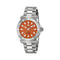 Gucci Dive 40 mm steel case, orange dial, white bezel, steel bracelet, screw-down crown and case back YA136355