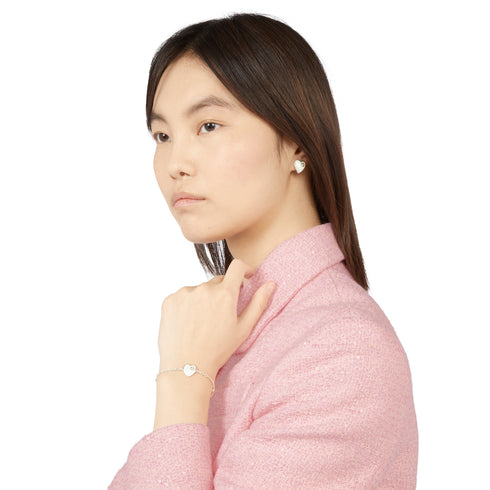 Gucci Heart Bracelet with heart charm in sterling silver and enamel YBA645546003