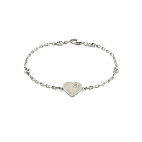 Gucci Heart Bracelet with heart charm in sterling silver and enamel YBA645546003