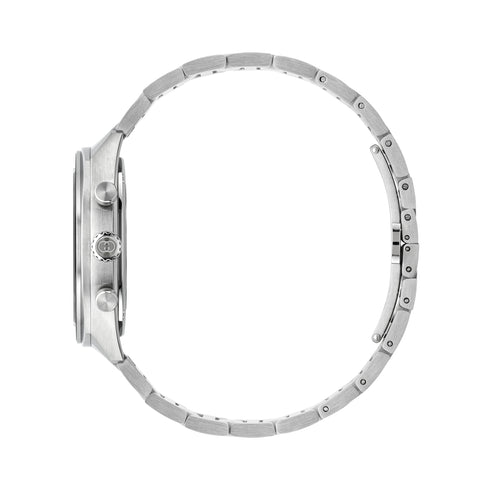 Gucci Interlocking 41mm stainless steel case, black dial, small seconds display, black ceramic bezel with tachymeter indication, stainless steel bracelet YA142316