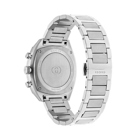 Gucci Interlocking 41mm stainless steel case, black dial, small seconds display, black ceramic bezel with tachymeter indication, stainless steel bracelet YA142316