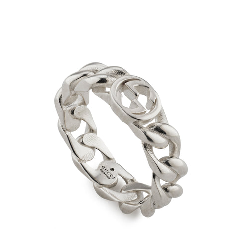 Gucci Interlocking Anello Gucci Interlocking in argento passivato 0818_altezza fascia 5mm YBC843972001