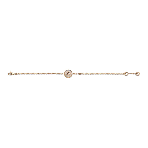 Gucci Interlocking Bracelet in pink gold, mop, diamond, gg pavé YBA786749001