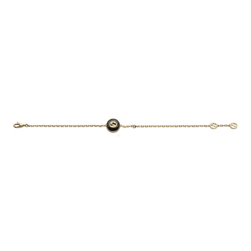 Gucci Interlocking Bracelet in yellow gold, onyx and diamond YBA786556001