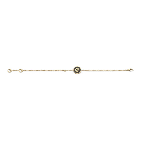 Gucci Interlocking Bracelet in yellow gold, onyx and diamond YBA786556001
