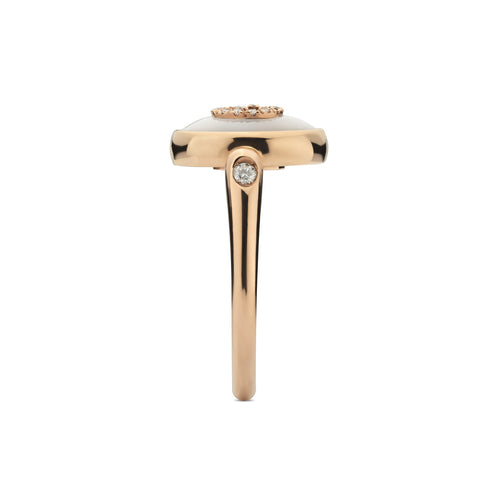 Gucci Interlocking Ring in pink gold, mop, diamond, gg pavé YBC786764001