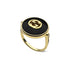 Gucci Interlocking Ring in yellow gold, onyx and diamond YBC786604001