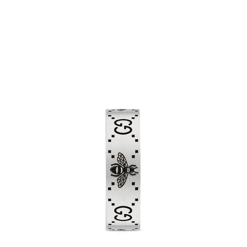 Gucci Signature Ring in sterling silver with bee and Double G motif YBC728389001