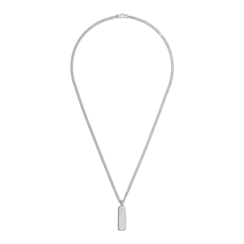 Gucci Tag Necklace in sterling silver with logo tag pendant YBB774055001