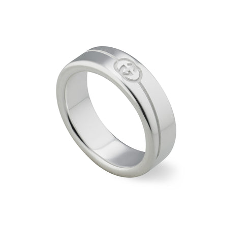Gucci Tag Ring in sterling silver with logo YBC774052001