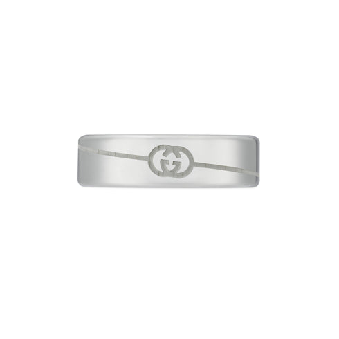 Gucci Tag Ring in sterling silver with logo YBC774052001