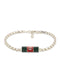 Gucci Web Bracelet with Web motif in 925 sterling silver, green/red enamel YBA853846001