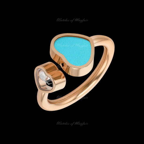 HAPPY HEARTS ROSE GOLD TURQUOISE RING 829482-5410