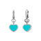 HAPPY HEARTS WHITE GOLD TURQUOISE EARRINGS 837482-1410
