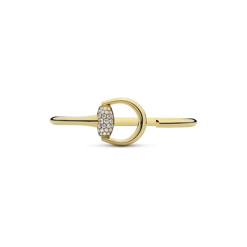 Horsebit Horsebit cuff bracelet in 18kt yellow gold and diamonds YBA837690002