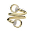 Horsebit Horsebit double ring in 18kt yellow gold and diamonds YBC861474001