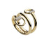 Horsebit Horsebit double ring in 18kt yellow gold and diamonds YBC861474001