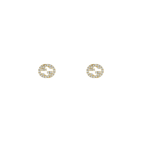 Interlocking G Earrings in 18kt yellow gold and diamonds YBD729408002