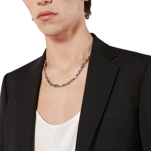 Interlocking G Necklace in aged sterling silver with motif YBB616941001