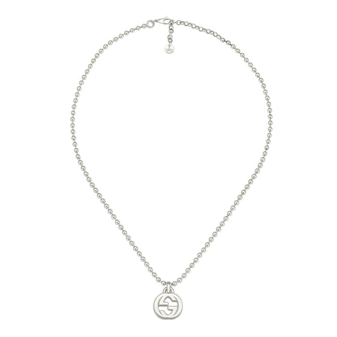Interlocking G Necklace with pendant in sterling silver YBB479219001