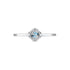 Interlocking G Ring in 18kt white gold with topaz and detail YBC662428004