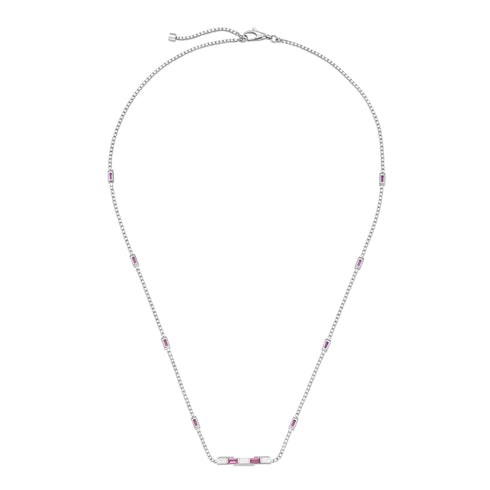 Link to Love necklace in 18kt white gold and rubellite YBB702394001