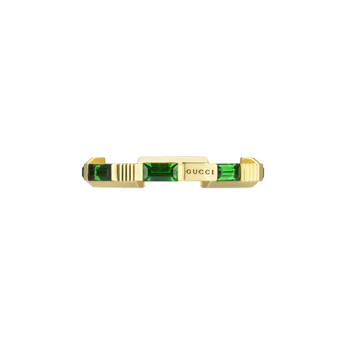 Link to Love ring in 18kt yellow gold and green tourmaline YBC662256002