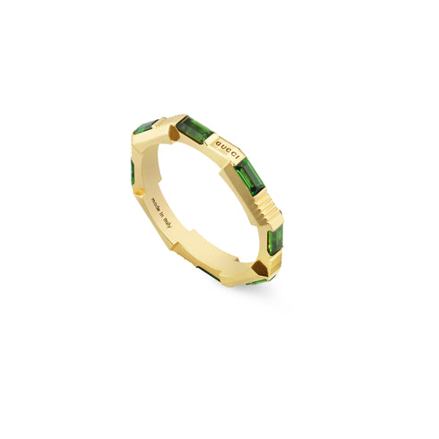 Link to Love ring in 18kt yellow gold and green tourmaline YBC662256002