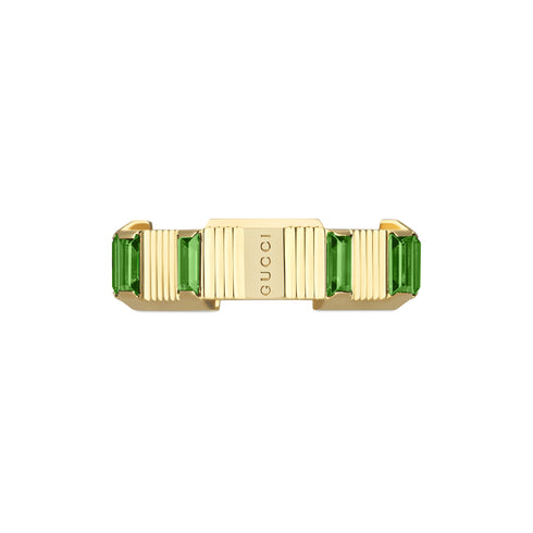 Link to Love ring in 18kt yellow gold and green tourmaline YBC702414002