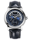 MANUFACTURE WORLDTIMER 42MM GMT DATE, BLUE DIAL, BLUE LEATHER STRAP FC-718NWM4H6