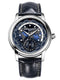 MANUFACTURE WORLDTIMER 42MM GMT DATE, BLUE DIAL, BLUE LEATHER STRAP FC-718NWM4H6