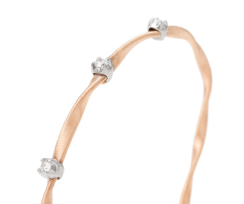 MARCO BICEGO® MARRAKECH COLLECTION 18K ROSE GOLD AND DIAMOND STACKABLE BANGLE BG337-B-WR-O6