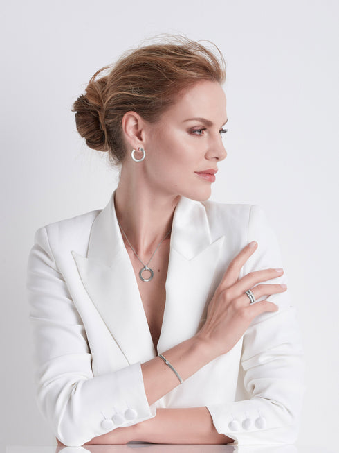 MARCO BICEGO® MASAI COLLECTION 18K WHITE GOLD AND DIAMOND SINGLE STATION BRACELET BG731-B-W-01