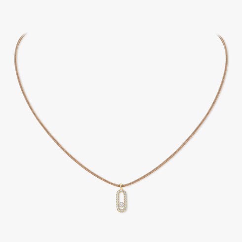 MESSIKA CARE(S) BEIGE CORD PAVÉ NECKLACE 14105-YG