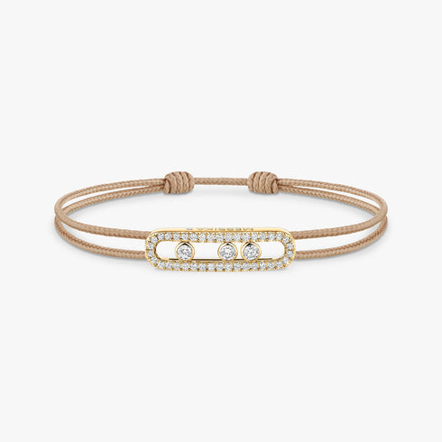 MESSIKA CARE(S) BEIGE PAVÉ CORD BRACELET 14102-YG