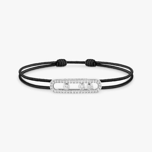 MESSIKA CARE(S) BLACK CORD PAVE BRACELET 14141-WG