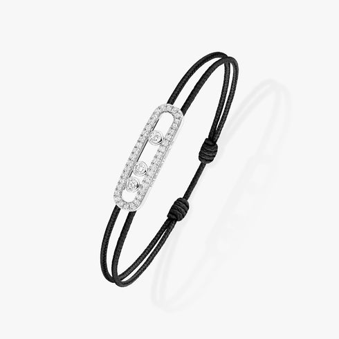 MESSIKA CARE(S) BLACK CORD PAVÉ BRACELET 14141-WG