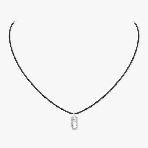 MESSIKA CARE(S) BLACK CORD PAVÉ NECKLACE 14142-WG