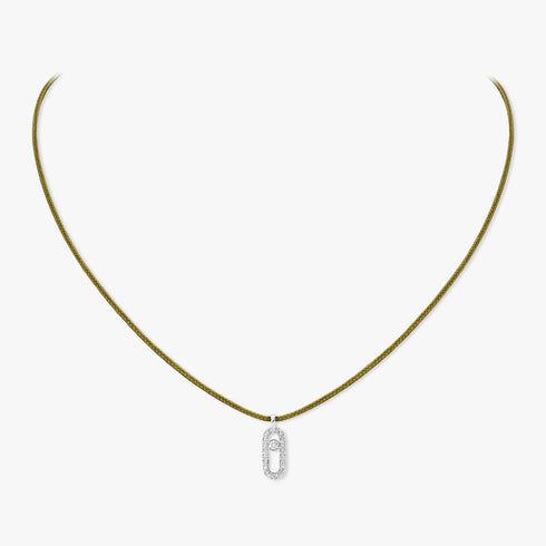MESSIKA CARE(S) KHAKI CORD PAVÉ NECKLACE 14103-WG