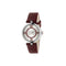 Model 2000 30mm stainless steel case, Silver guillochè dial, green-red-greed resin stripes on the case side, Red leather strap YA167508