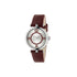 Model 2000 30mm stainless steel case, Silver guillochè dial, green-red-greed resin stripes on the case side, Red leather strap YA167508
