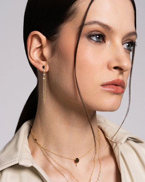 MONO-ORECCHINO DISCO CATENELLA TRE PUNTI LUCE ORZ024M3TDAU