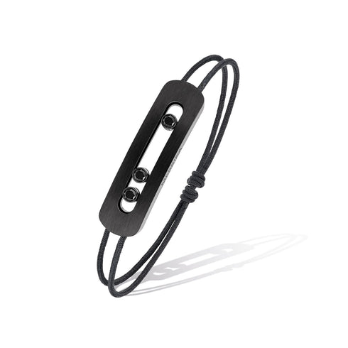 MOVE TITANIUM BLACK TITANIUM CORD DIAMOND BRACELET 12534-TB
