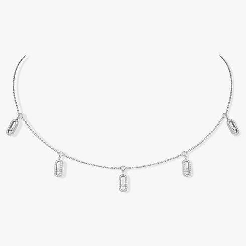 MOVE UNO PAVÉ DROP PENDANT CHOKER 12150-WG