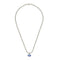 Necklace in sterling silver and blue enamel with Interlocking G pendant YBB753438001
