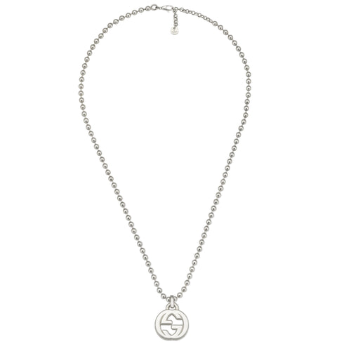 Necklace with Interlocking G pendant in sterling silver YBB479217001