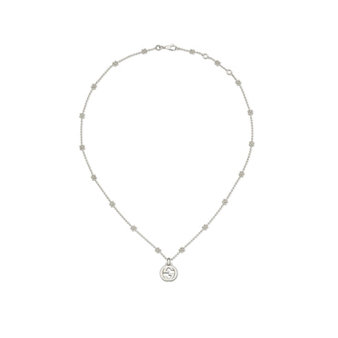 Necklace with Interlocking G pendant in sterling silver YBB479221001